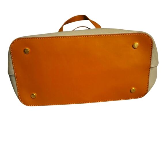 JOY & IMAN Alexandria Leather Twork travel tote bag in Taupe - Picture 3 of 9